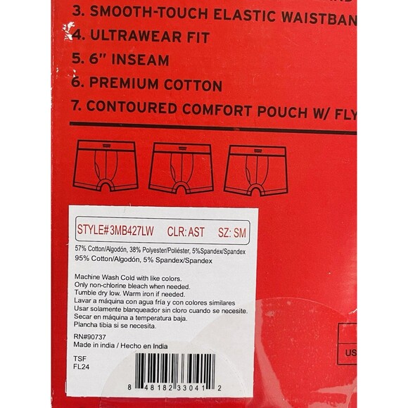 Levi’s Boxer Brief Cotton Stretch 3 Pack Style#3MB427LW Men’s S Color:AST - Picture 8 of 8